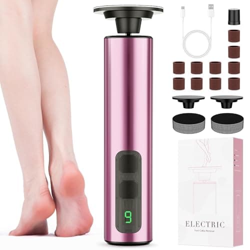Haroopet Electric Foot Callus Remover, 2in1 Rechargeable Foot File Callus Remover for Feet, 9 Speeds Foot Scrubber Dead Skin Pedicure Tools for Feet Heel Scraper for Cracked Heels with Sandpaper Discs - Image 1