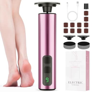 Haroopet Electric Foot Callus Remover, 2in1 Rechargeable Foot File Callus Remover for Feet, 9 Speeds Foot Scrubber Dead Skin Pedicure Tools for Feet Heel Scraper for Cracked Heels with Sandpaper Discs - Image 1