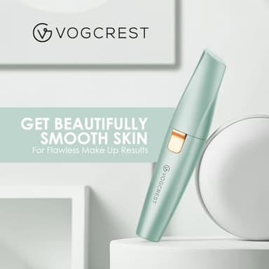VG VOGCREST Eyebrow Facial Trimmer: 2 in1 Rechargeable Facial Hair Removal and Eyebrow Shaver - Face Lips Body Painless Facial Razor with Built-in LED Light (Pastel Green) - Image 7