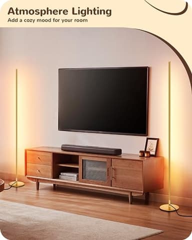 EDISHINE Floor Lamp, Remote Control & Foot Switch Floor Lamps for Living Room, 10%-100% Dimmable Standing Lamp with 7 Color Temperature, 57.5" Tall Corner Floor Lamp for Bedroom, Office, Gold - Image 6