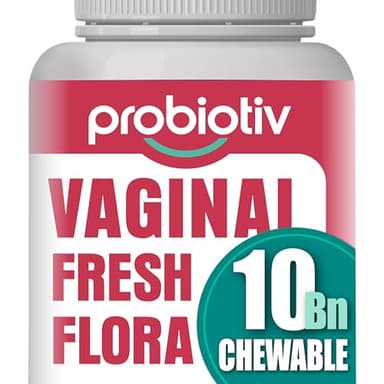 Chewable Vaginal Probiotics for Women 10 Billion CFU + Organic Prebiotics — Supports Vaginal Health, Maintains Vaginal pH Balance & Promotes Feminine Freshness, Strawberry-Flavored Tablets - Image 1