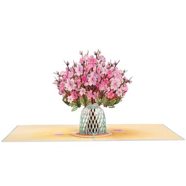 Paper Love 3D Cherry Blossom Flower Bouquet Pop Up Card, with Forever Flowers Keepsake, Gift for Birthday, Graduation, Get Well, Thank You, All Occasion or Just Because - Oversized 10" x 7" Cards - Includes Envelope And Note - Image 7