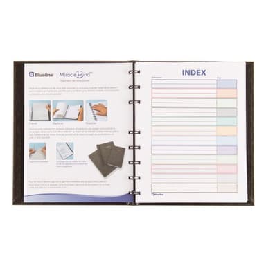 Blueline MiracleBind™ Notebook, Lizard-Like Hard Cover, 150 Repositionable, Refillable Pages, 9.25" x 7.25", Black (AF9150.81) - Image 8