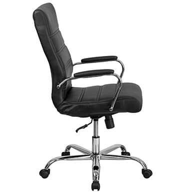 Flash Furniture Whitney High-Back Swivel LeatherSoft Desk Chair with Padded Seat and Armrests, Adjustable Height Padded Office Chair, Black/Chrome - Image 6