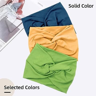 AKTVSHOW 7'' Wide Headbands for Women, 10 Pack Large Turban Headband Fashion Non Slip Hairbands Thick Head Wraps Yoga Hairwraps Workout Hair Accessories - Image 4