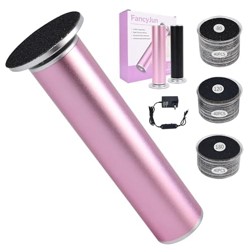 FancyJun Electric Foot Callus Remover with 120pcs Sandpaper Discs(3 Sizes), Professional 800RPM Aluminum 4.8 Inches Callus Remover for Feet, Stepless Speed Control for Dead Skin (Purple) - Image 1