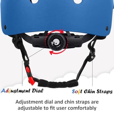 Kids Bike Helmet, Adjustable and Multi-Sport, from Toddler to Youth, 3 Sizes (Blue) - Image 3