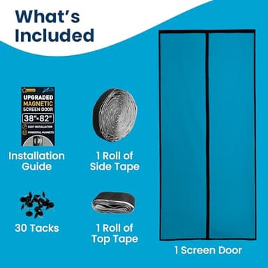 Flux Phenom Magnetic Screen Door - Bugs Out, Breeze in - 9min Install Auto-Sealing Heavy Duty Double Stitched Mesh, 52 Magnets, Hands Free Sliding & Patio Doors Net, Pet & Kid Friendly, 38 x 82 Inch - Image 9
