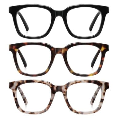 AIMISUV Reading Glasses for Women Men - Blue Light Blocking Magnifying Readers,Oprah Square Anti-Glare Computer Eyeglasses(3Pack,0.5X) - Image 1