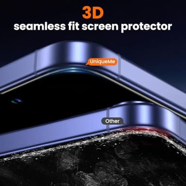UniqueMe for iPhone 16 / iPhone 15 Privacy Screen Protector - [Military Grade Shatterproof & 9H+ Hardness] Screen Protector 16/15 Tempered Glass Full Coverage Protection, Easy to install, 2 Packs - Image 6