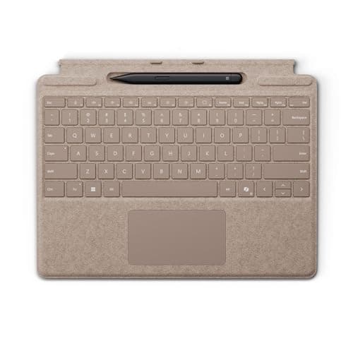 Microsoft Surface Pro Keyboard with Slim Pen 2 Bundle for Pro Copilot+ (11th Edition), Pro 9 and Pro 8, Alcantara Material, Dune - Image 1