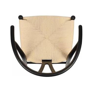 Tomile Wishbone Chair Y Chair, Wooden Dining Chairs Set of 2, Mid Century Modern Chairs with Arms, Solid Wood Weave Seat Kitchen & Dining Room Chairs (Ash Wood-Black Frame + Natural Cord) - Image 7