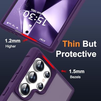 SKYLMW Compatible with Samsung Galaxy S24 Ultra Case with Magnetic Ring Stand, Purple - Image 6