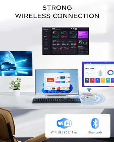 KAMRUI GK3Plus Mini PC, 16GB RAM 512GB M.2 SSD Mini Computers,12th Alder Lake N95 (up to 3.4GHz) Micro PC, 2.5''SSD, Gigabit Ethernet,4K UHD,Three Screen Display, WiFi,BT,VESA/Home/Business Small pc - Image 9