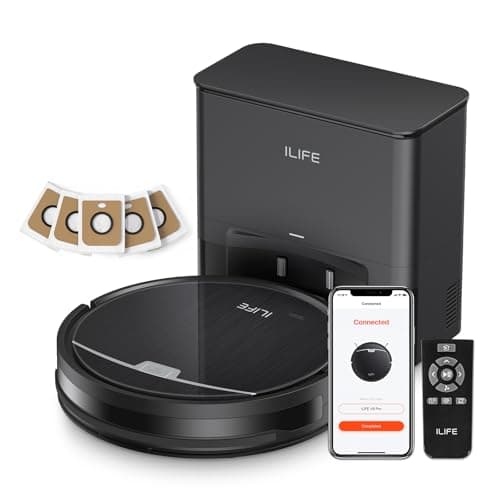 ILIFE V9 Pro Robot Vacuum and Mop Combo, Self Emptying Robot Vacuum Cleaner, 3000Pa Strong Suction, Gyro Navigation, App/Alexa/Remote Control, Works with 2.4G Wifi, Ideal for Hard Floors, Black - Image 1