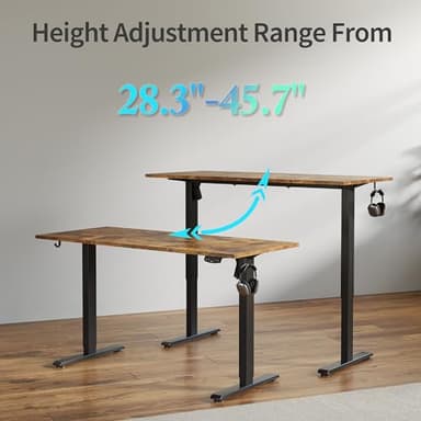 Agilestic Electric Standing Desk, Large 60 x 24 Inches Height Adjustable Desk, Sit Stand up for Work Office Home, Ergonomic Rising Computer Table with Memory Preset, Rustic Brown - Image 8