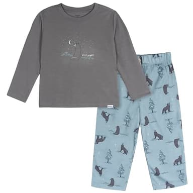 Gerber Baby Boy's 2-Piece Pajama Set (Flame Resistant Long-Sleeve Top + Bottom), Wolf - Image 1