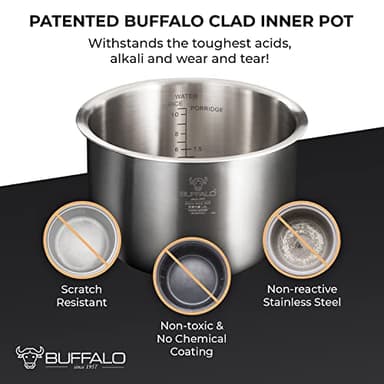Buffalo Titanium Grey IH SMART COOKER, Rice Cooker and Warmer, 1.8L, 10 cups of rice, Non-Coating inner pot, Efficient, Multiple function, Induction Heating (10 cups) - Image 4