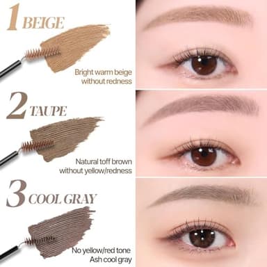 Espoir The Brow Color Fixing Cara #2 Taupe 0.1 fl oz | Easy Fixing without Clumping with Skinny Brush | Long Lasting Smudgeproof Eyebrow Mascara | Soft Mood Coloring Tinted Gel | Korean Eye Makeup - Image 3