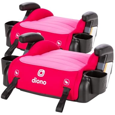 Diono Connect3 RXT Backless Booster, Pack of 2, Slim Fit 3-Across in Many Mid-Sized Sedans and SUVs, for Children from 40-120 lbs., Lightweight with Latch connectors, Pink Cotton Candy - Image 1