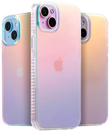 LONLI Hue Case for iPhone 15 - [360° Shock-Absorbent Bumper] - [Cute and Unique Phone Cover for Girls and Women] - Fluorescent Holographic Iridescent - Image 1