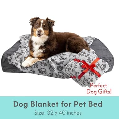 Stuffed® Premium Soft Dog Blanket Washable, 40"x32" Cat Blanket for Indoor Cats Large Medium Small Dog Gifts Puppy Essentials (Grey) - Image 6