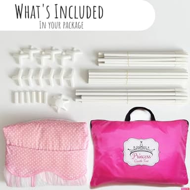 Princess Castle Playhouse Tent Toy for Girls, Pink Kids Play House Indoor, Christmas Birthday Gift for Little Girls Age 3 4 5 6 7, Play Tent for 3-10 Year Old Girl - Image 4