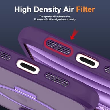 SKYLMW Compatible with iPhone 16 Pro Case with Invisible Magnetic O-Ring Stand Military-Grade Translucent Case for iPhone 16 Pro 6.3" [Compatible with Mag-Safe][Great Grip Feeling], Purple - Image 8