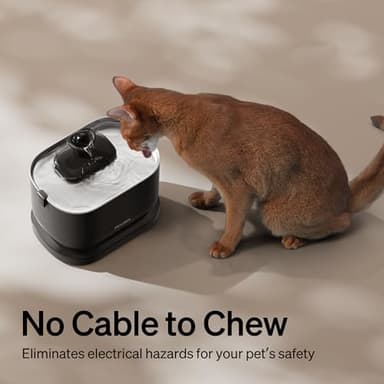 PETLIBRO Cat Water Fountain, Cordless Pet Water Fountain Battery Operated, 2.5L/84oz Dockstream Water Fountains for Cats Indoor, Cat Fountain with Stainless Steel Tray, Easy to Clean BPA-Free - Image 5
