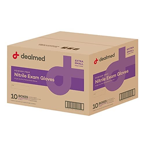 Dealmed Nitrile Gloves – 2000 Count X-Small Disposable Nitrile Gloves, Non-Irritating Latex Free, Multi-Purpose Use for a First Aid Kit and More - Image 1