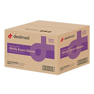 Dealmed Nitrile Gloves – 2000 Count X-Small Disposable Nitrile Gloves, Non-Irritating Latex Free, Multi-Purpose Use for a First Aid Kit and More - Image 1