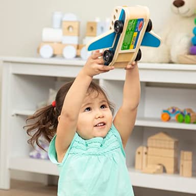 Melissa & Doug Wooden Airplane Play Set with 4 Play Figures and 4 Suitcases - Image 8
