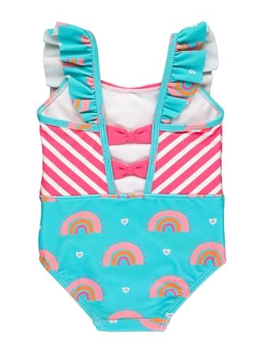 RuffleButts UPF50+ Catching Rainbows Pinafore One Piece - 18-24m - Image 2