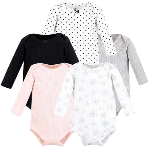 Hudson Baby Unisex Baby Thermal Long Sleeve Bodysuits, Snowflake, Newborn - Image 1
