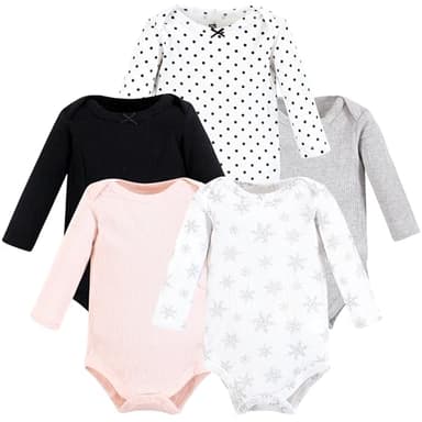 Hudson Baby Unisex Baby Thermal Long Sleeve Bodysuits, Snowflake, Newborn - Image 1