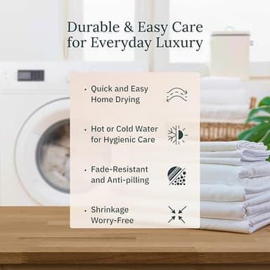 California Design Den Duvet Cover King Size Only - Winner Good Housekeeping Best Bedding Awards 2025, Premium 400 Thread Count Sateen, 100% Cotton Duvet Covers, Button Closure & Corner Ties - White - Image 6