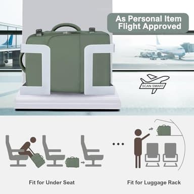 Sinaliy Travel Backpack, Carry on Flight Approved Backpack with Multi-Pockets, TSA Waterproof 17.3inch Laptop Backpack, Personal Item Travel Bag for Men Women, Army Green - Image 5