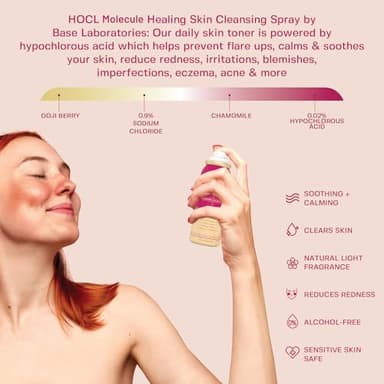 BASE LABORATORIES Hypochlorous Acid Spray for Face & Skin | 8 oz | Facial Spray Daily Skin Repair Solution for Sensitive Skin, Redness, Irritations, Eczema, Acne. Hypochlrous HOCL Molecule Spray - Image 2
