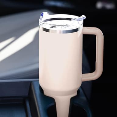 Greatyos 40 oz Tumbler with Handle and Straw Lid Insulated Tumblers Cups with Lids Straws Double Wall Vacuum Stainless Steel 40oz Tumbler Travel Mug Gifts for Men Women Him Her (Rose Quartz) - Image 7