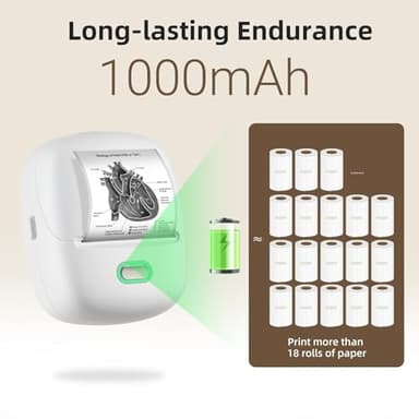 ORGSTA S002 Sticker Printer - Mini Printer Portable Thermal Sticker Maker, Bluetooth Print Pod Inkless Label Maker for Photos, Journal, Receipts, DIY Creation - Image 7