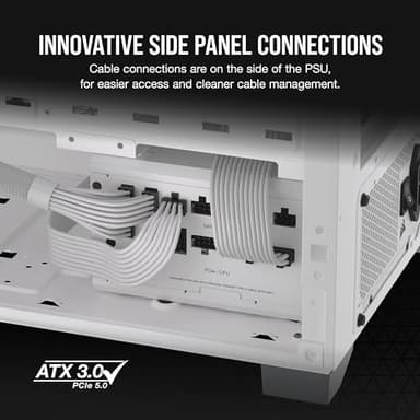 CORSAIR RM850x Shift Fully Modular ATX Power Supply - 80 Plus Gold - ATX 3.1 - PCIe 5.1 - Zero RPM - Modular Side Interface - White (Renewed) - Image 4