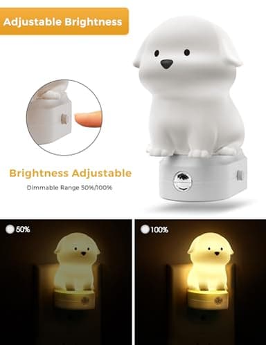 L LOHAS LED Plug in Night Light for Kids, 3D Cute Puppy Night Lights with Dusk to Dawn Sensor, RGB+Soft White 3000K Dog Night Light, Christmas Birthday Gift Nightlight for Kids, Room Decor - Image 5