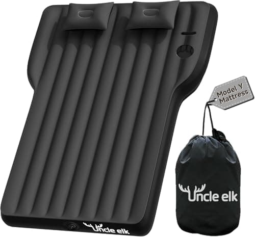 Uncle elk Tesla Model Y Mattress, Inflatable SUV Mattress for Portable Camping Mattress, Foldable Air Mattress with Air Pump and Storage Bag for Tesla Model Y and SUV Travel, Black - Image 1