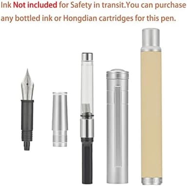 Hongdian White Forest Fountain Pen Blade Nib Classic Design Calligraphy Pen with Converter and Metal Pen Case Set - Image 6