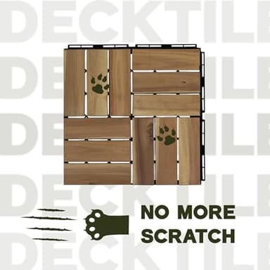 VICTORY RELAX Acacia Wood Flooring Interlocking Deck Tiles for Patio Decor 9 Pcs 12 Slats VR White Oak - Waterproof Indoor & Outdoor Decor - Balcony Garden Decking Tile (12.2 * 12.2 * 0.7 inches) - Image 7