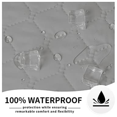 Easy-Going 100% Waterproof Dog Bed Cover Reversible Leak Proof Couch Cover Washable Sofa Cover Furniture Protector Blanket for Pets Kids Children Dog Cat (110x90 Inch, Light Gray/Ivory) - Image 5