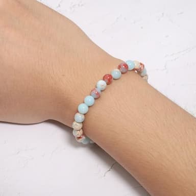 720pcs 6mm Natural Round Stone Beads Gemstone Crystal Loose Beads Smooth Bead for Bracelet Necklace Earring Jewelry Making Kit - Image 6