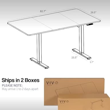 VIVO Large Electric 83 x 30 in Standing Desk, Memory Height Adjustment, 1B Series, White Top Black Frame, DESK-KIT-1B8W - Image 3