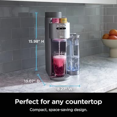 Ninja Thirsti Max Custom Hydration System, Soda Maker, Sparkling Water Maker, Custom Still & Sparkling Drinks, Compact Design, With 60L CO₂ Cylinder & Flavored Water Drops, Silver WC2002 - Image 12