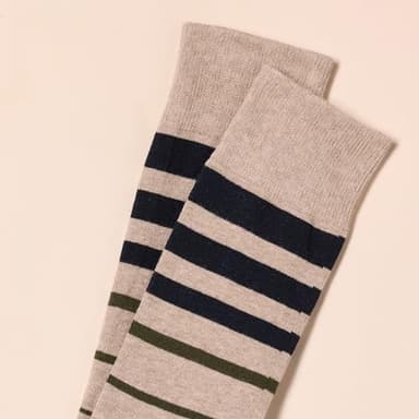 Amazon Essentials Mens Comfortable Patterned Dress Socks, 5 Pairs, Black/Brown/Dark Grey/Green/Grey, Size 13-15 - Image 3